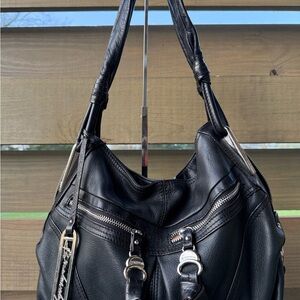 b makowsky Elegant Black Leather Women's Bag